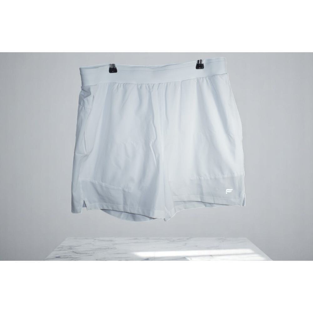 Fabletics Men’s White Lined Performance Shorts Si… - image 1